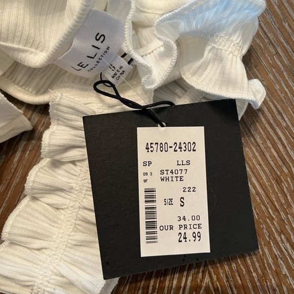 Lelis White Bodysuit NWT Small - Picture 9 of 10